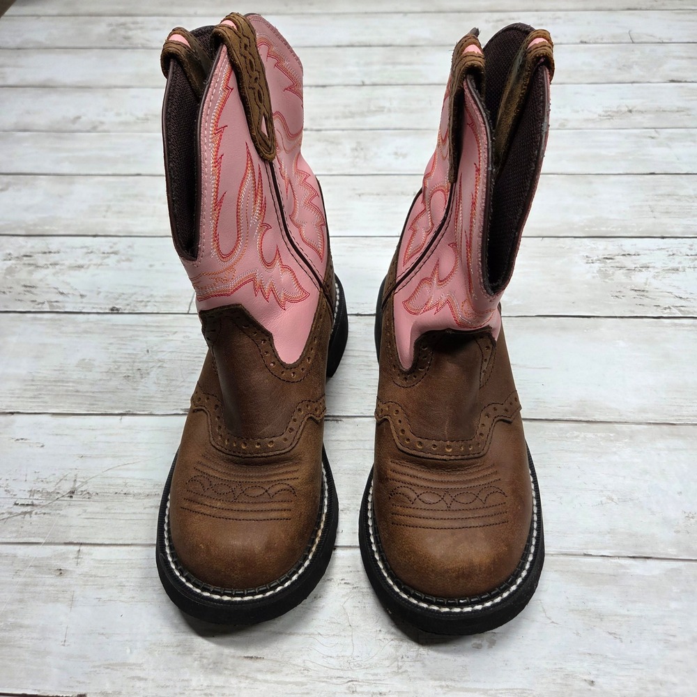Justin Gypsy L9901 Western Cowgirl Boots Womens 5.5B Brown Pink Leather - Picture 2 of 12